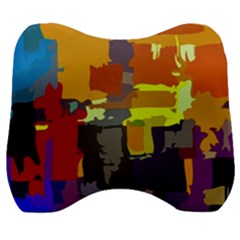 Abstract Vibrant Colour Velour Head Support Cushion by Sapixe