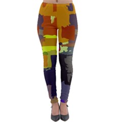 Abstract Vibrant Colour Lightweight Velour Leggings by Sapixe