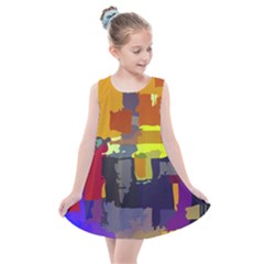 Abstract Vibrant Colour Kids  Summer Dress by Sapixe