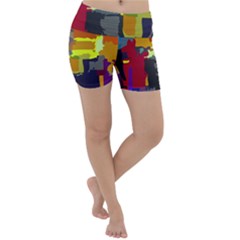 Abstract Vibrant Colour Lightweight Velour Yoga Shorts by Sapixe