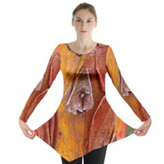 Bark Tree Texture Wood Trunk Long Sleeve Tunic  by Sapixe