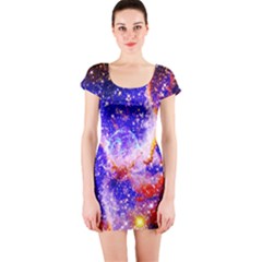 Galaxy Nebula Stars Space Universe Short Sleeve Bodycon Dress by Sapixe