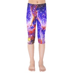 Galaxy Nebula Stars Space Universe Kids  Capri Leggings  by Sapixe