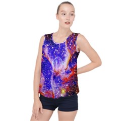 Galaxy Nebula Stars Space Universe Bubble Hem Chiffon Tank Top