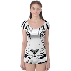 Tiger Black Ans White Boyleg Leotard  by alllovelyideas