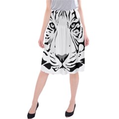 Tiger Black Ans White Midi Beach Skirt by alllovelyideas