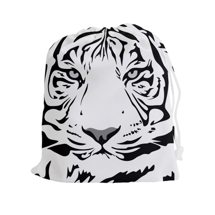 Tiger Black ans white Drawstring Pouch (XXL)