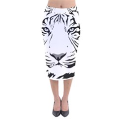 Tiger Black Ans White Velvet Midi Pencil Skirt by alllovelyideas