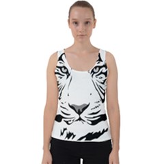 Tiger Black Ans White Velvet Tank Top by alllovelyideas