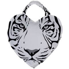 Tiger Black Ans White Giant Heart Shaped Tote by alllovelyideas