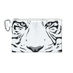 Tiger Black Ans White Canvas Cosmetic Bag (medium) by alllovelyideas