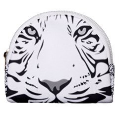 Tiger Black Ans White Horseshoe Style Canvas Pouch by alllovelyideas