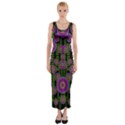 Black Lotus Night In Climbing Beautiful Leaves Fitted Maxi Dress View1