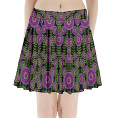 Black Lotus Night In Climbing Beautiful Leaves Pleated Mini Skirt by pepitasart