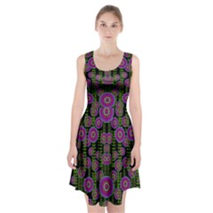 Black Lotus Night In Climbing Beautiful Leaves Racerback Midi Dress by pepitasart