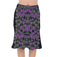 Black Lotus Night In Climbing Beautiful Leaves Mermaid Skirt by pepitasart