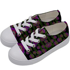 Black Lotus Night In Climbing Beautiful Leaves Kids  Low Top Canvas Sneakers by pepitasart