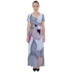 Bear High Waist Short Sleeve Maxi Dress