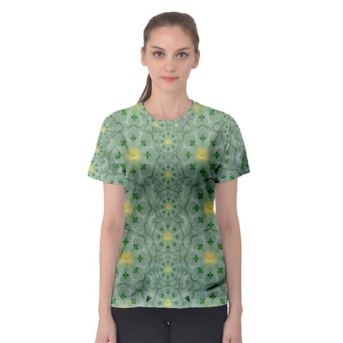 Summer Fantasy Apple Bloom In Seasonal Nature Women s Sport Mesh Tee by pepitasart