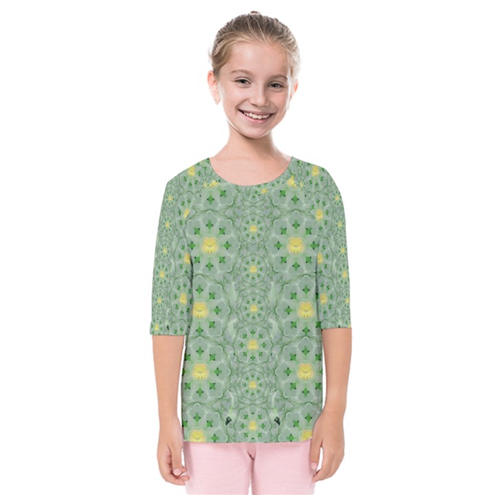 Summer Fantasy Apple Bloom In Seasonal Nature Kids  Quarter Sleeve Raglan Tee