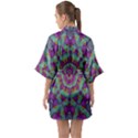 Water Garden Lotus Blossoms In Sacred Style Quarter Sleeve Kimono Robe View2