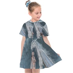 Wonderful Fairy With Ice Dragon Kids  Sailor Dress by FantasyWorld7