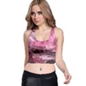 Pink Crystal Fractal Racer Back Crop Top View1