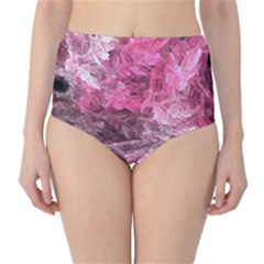 Pink Crystal Fractal Classic High-waist Bikini Bottoms by bloomingvinedesign