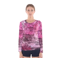 Pink Crystal Fractal Women s Long Sleeve Tee