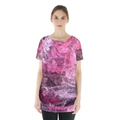 Pink Crystal Fractal Skirt Hem Sports Top by bloomingvinedesign