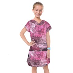 Pink Crystal Fractal Kids  Drop Waist Dress