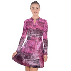 Pink Crystal Fractal Long Sleeve Panel Dress by bloomingvinedesign