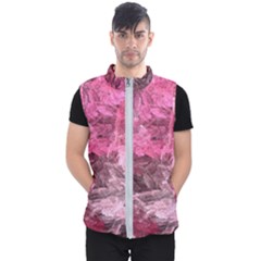 Pink Crystal Fractal Men s Puffer Vest