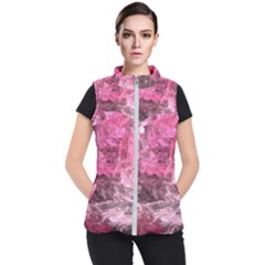 Pink Crystal Fractal Women s Puffer Vest