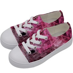 Pink Crystal Fractal Kids  Low Top Canvas Sneakers