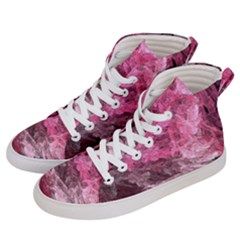 Pink Crystal Fractal Men s Hi-top Skate Sneakers by bloomingvinedesign