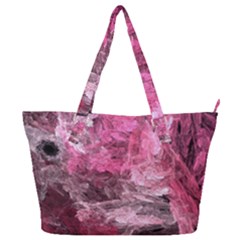 Pink Crystal Fractal Full Print Shoulder Bag