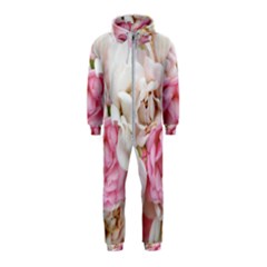 Pink And White Flowers Hooded Jumpsuit (kids)