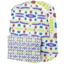 Retro Blue Yellow Brown Teal Dot Pattern Giant Full Print Backpack View4