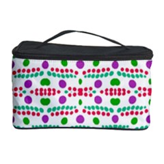 Retro Purple Green Pink Pattern Cosmetic Storage by BrightVibesDesign