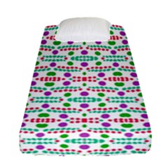 Retro Purple Green Pink Pattern Fitted Sheet (single Size) by BrightVibesDesign