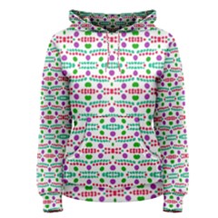 Retro Purple Green Pink Pattern Women s Pullover Hoodie by BrightVibesDesign