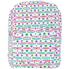 Retro Purple Green Pink Pattern Full Print Backpack by BrightVibesDesign