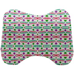 Retro Purple Green Pink Pattern Head Support Cushion