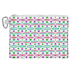 Retro Purple Green Pink Pattern Canvas Cosmetic Bag (xl) by BrightVibesDesign