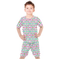 Retro Purple Green Pink Pattern Kid s Set by BrightVibesDesign