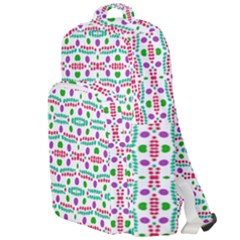 Retro Purple Green Pink Pattern Double Compartment Backpack