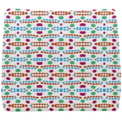 Retro Pink Green Blue Orange Dots Pattern Seat Cushion by BrightVibesDesign