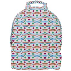 Retro Pink Green Blue Orange Dots Pattern Mini Full Print Backpack by BrightVibesDesign