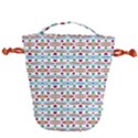 Retro Pink Green Blue Orange Dots Pattern Drawstring Bucket Bag View1